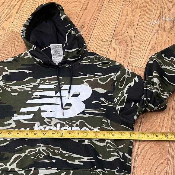 NEWBALANCE MEN’S ESSENTIAL STACKED HOODIE‎ KANGAROO POCKETS PULLOVER SIZE M - Picture 8 of 9